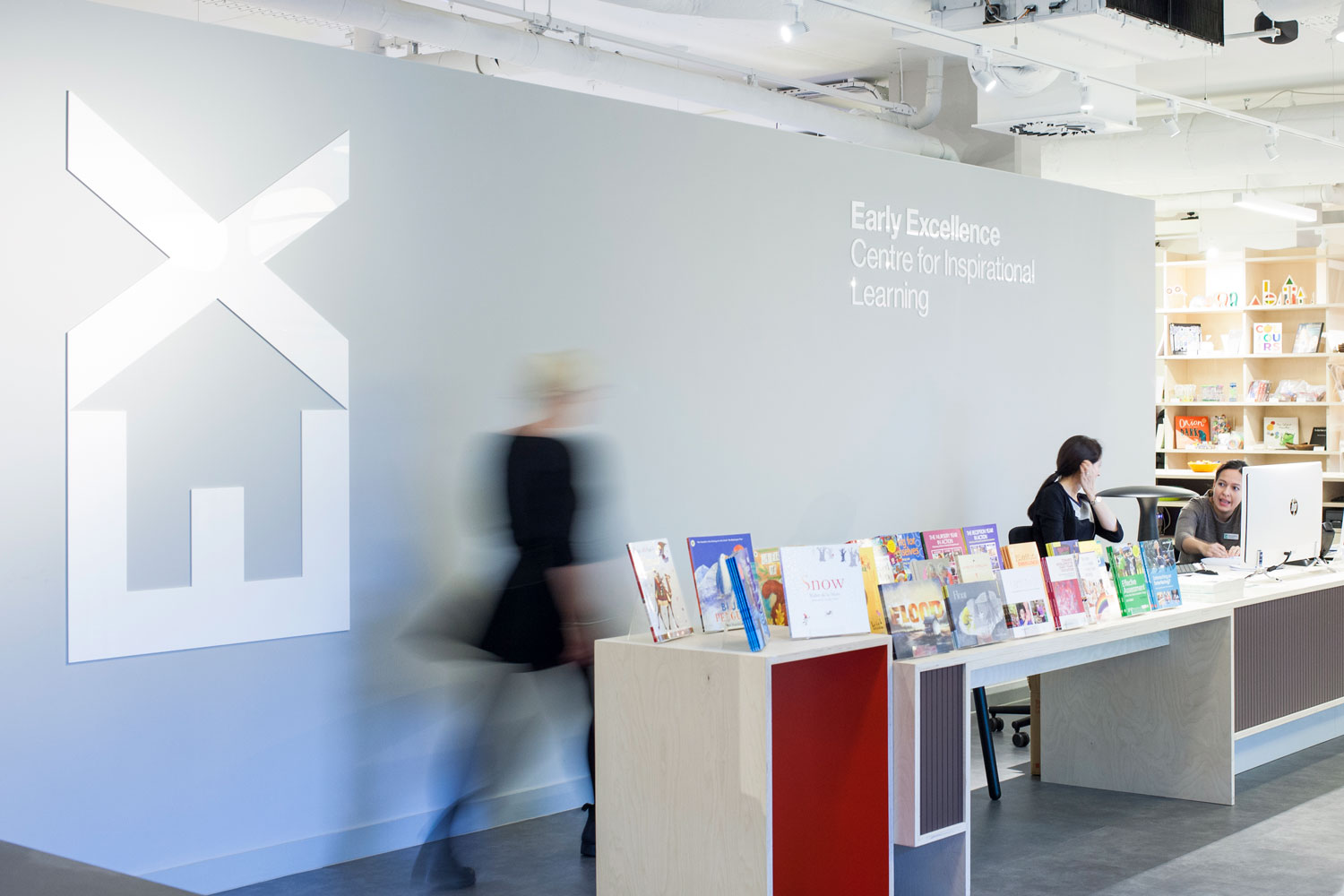 Branded Environment, Brand Branded Signage, Wayfinding, Reception Branding, Corporate Signage, Leeds Branding Design Agency Studio, Early Excellence, Education Sector, DESIGN PROJECT