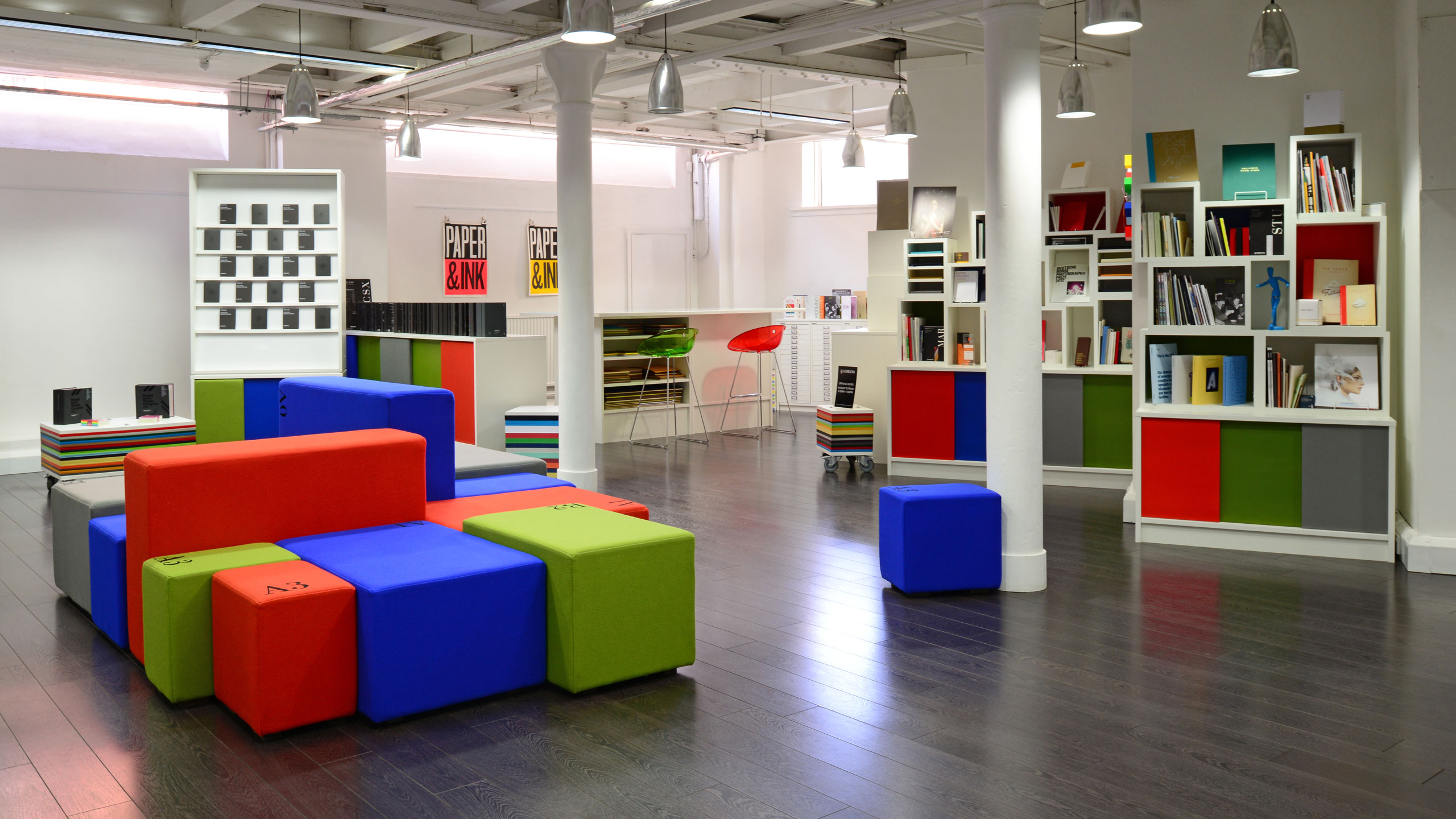 Identity Branding Branded Furniture Reception Corporate Interior Luxury Premium Showroom Gallery Shop Retail Paper Art Artist Supplies Materials Manufacturers International Inspiring DESIGN PROJECT Leeds Designers