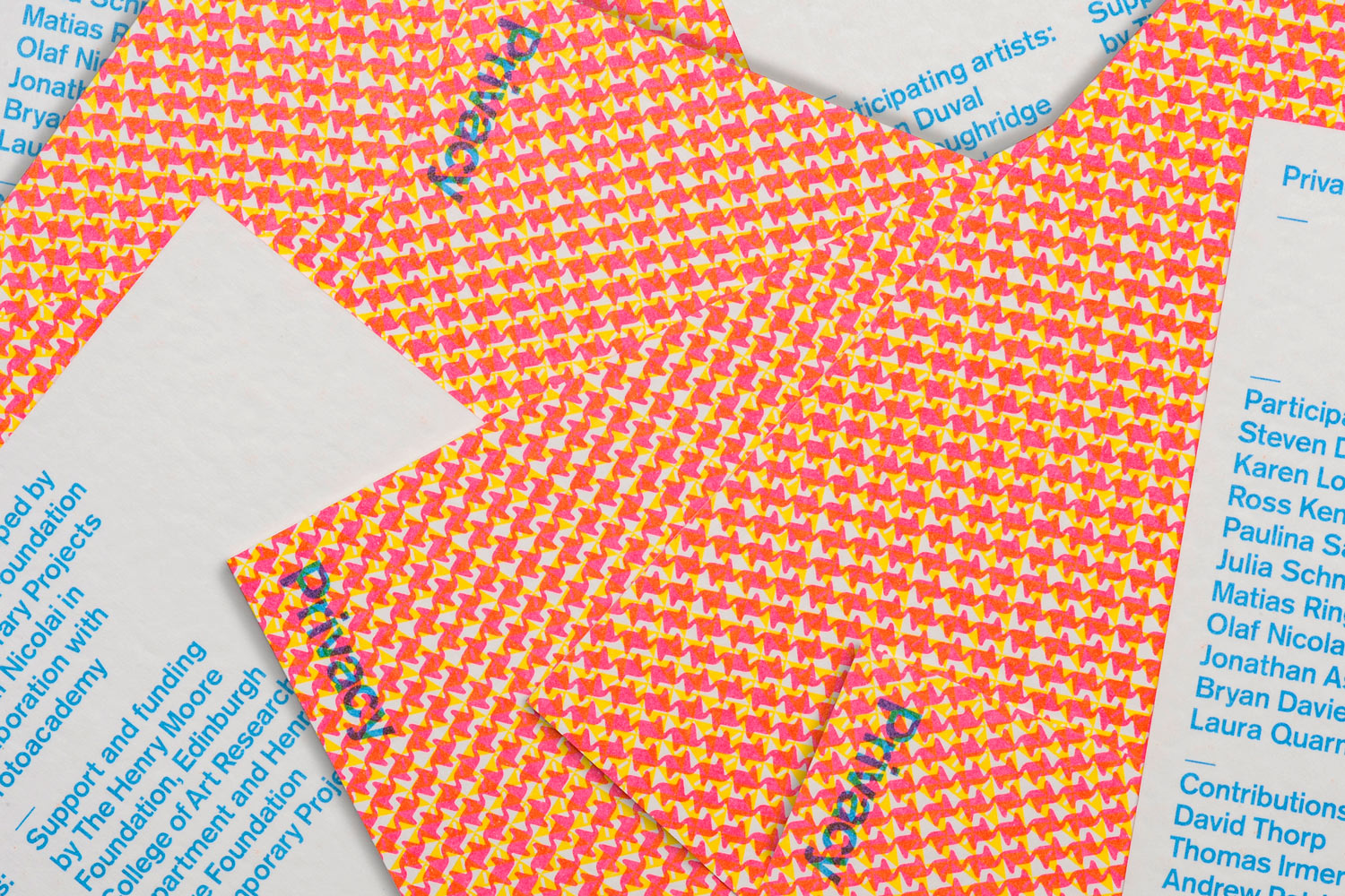 Overprinting using fluorescent ink - book design and book mark (detail) by Design Project