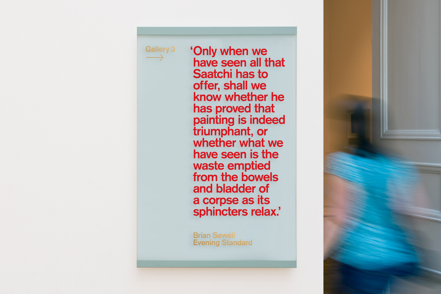 Art Exhibition Special Event Brand Branding Identity Logo Saatchi Gallery Contemporary Signage Orientation Wall Graphics Context Vinyl Custom Luxury Premium Promotional Comms Yorkshire Leeds Design Branding Agency Studio DESIGN PROJECT