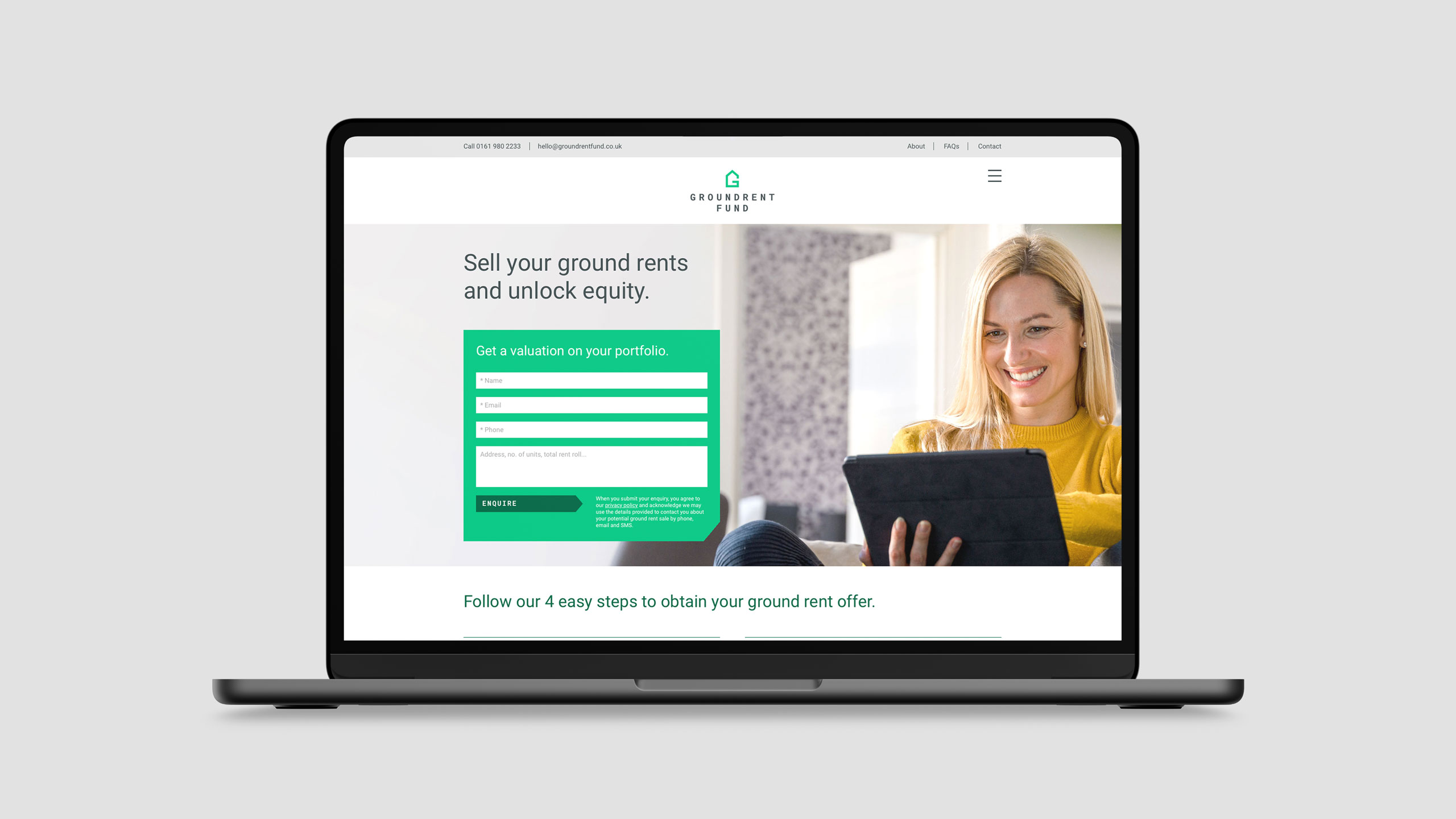 Web build and development for commercial property investment brand by Leeds digital agency Design Project