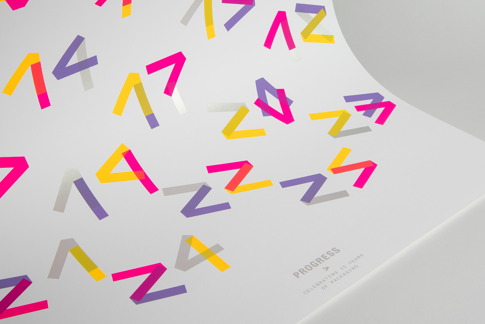 Hand Made, Silkscreen Printed Limited Edition Poster Design For Progress Packaging Business Anniversary 2