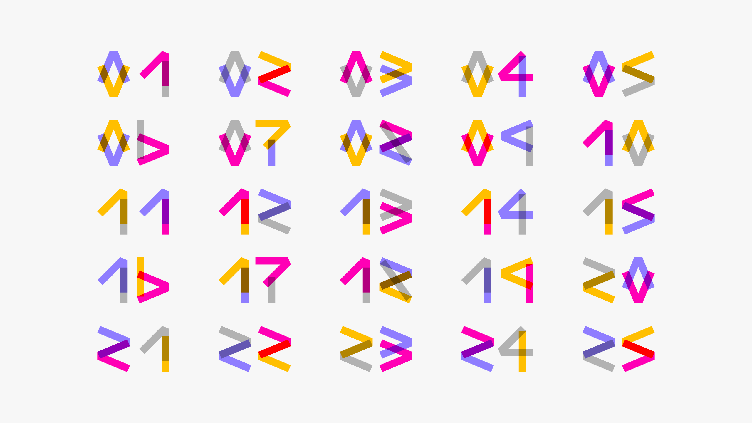 Custom typeface design, bespoke numbers for Progress Packaging business anniversary.