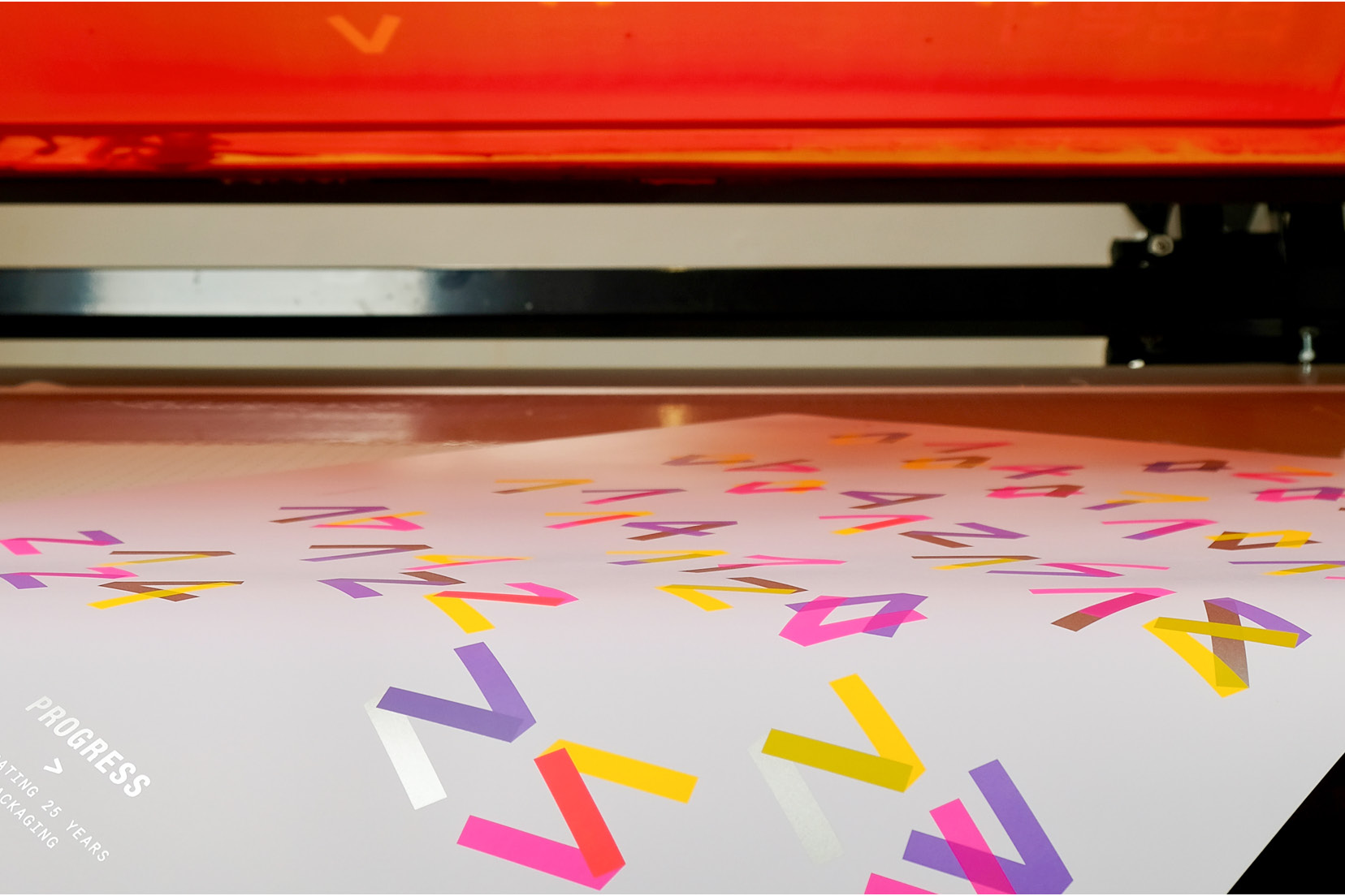 Overprinting fluorescent inks. Screenprinted by Dan Mather on G.F Smith paper for Design Project and Progress Packaging. 1