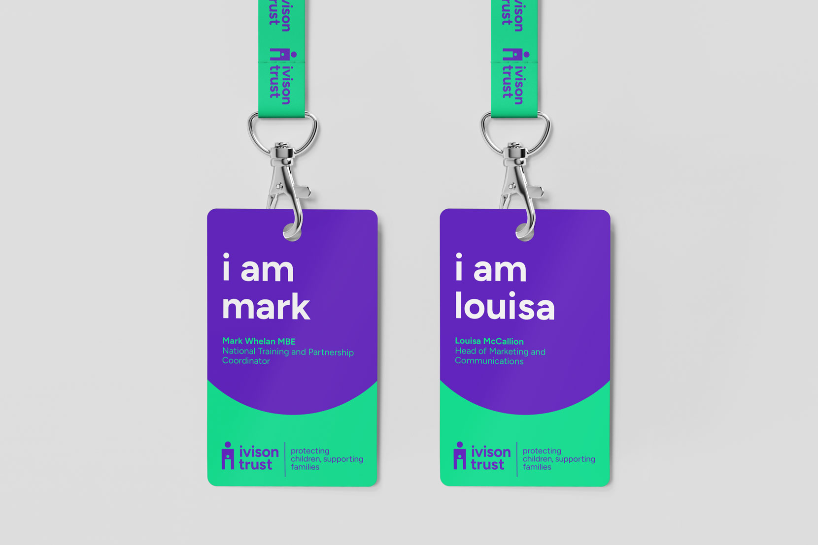 Branding agency, charity branding, branded lanyard by Design Project